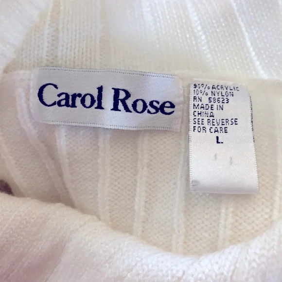 Carol rose cream studded detail folded over collar detail pullover sweater - Picture 6 of 6